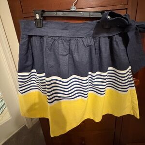 Crown & Ivy Navy and Yellow Stripped Pattern Mini Skirt
